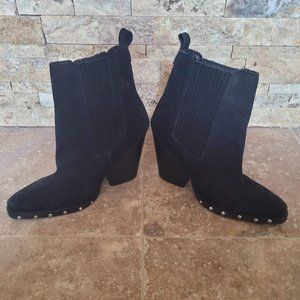 ASOS Studded Black Sued Ankle Boots - Size 6